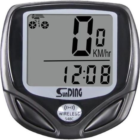 (Schwarz) Wasserdichter Tachometer – Hintergrundbeleuchtetes LCD-Display – Kabellos – Multifunktional (1/4)