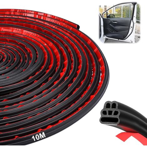 10 m Car Door Seal, 6 Holes Universal Waterproof Rubber Seal Car Door Slit Seal, Car Door Seal Self-Adhesive Sticker for Car Door Boot Cover (1/5)