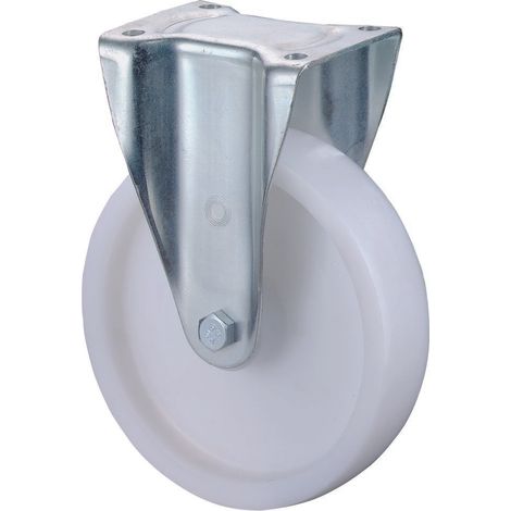 BS-R Schwerlast-Bockrolle Ø 100 mm Rad KU weiß 600 kg (1/2)