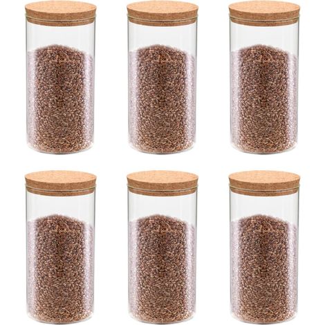 Vorratsgläser mit Korkdeckel 6 Stk. 1400 ml