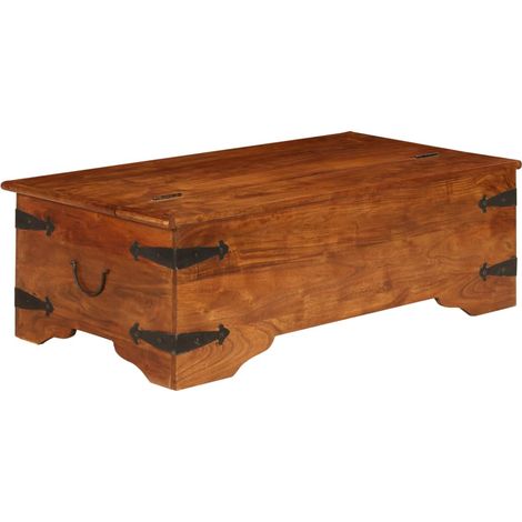 Couchtisch Massivholz mit Honigfarbenem Finish 110x55x35 cm
