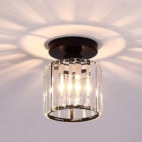 15CM Glass Ceiling Light Crystal Ceiling Lamp Modern Chandelier Black Creative Ceiling Lights E27 (1/5)