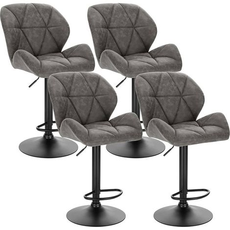 Set 4 eleganti sgabelli imbottiti in ecopelle di design vari colori disponibili colore : grigio (1/4)