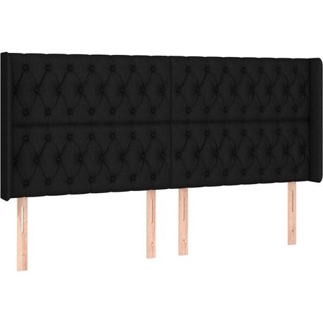 Maison Exclusive - Testiera ad Orecchio Nera 203x16x118/128 cm in Tessuto