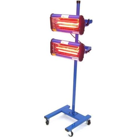 2x IR 1000W Infrarotstrahler + 1x Fahrwagen Lacktrockner Heizstrahler Smart Spot (1/4)