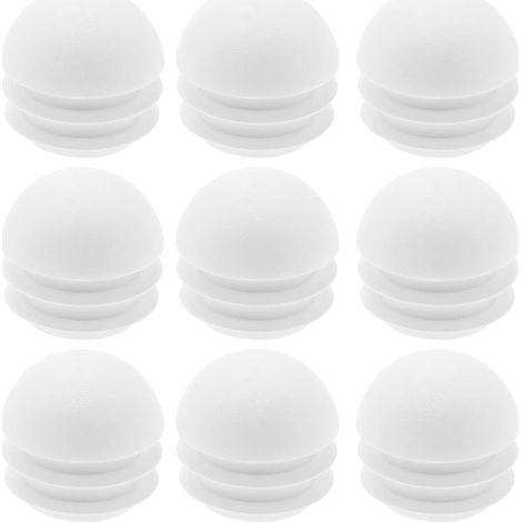 Lot de 36 embouts ronds en plastique pour tubes de 25 mm, accessoires pour meubles, pieds de table, chaises, blanc (1/5)