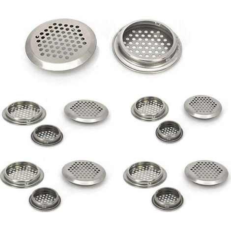 Lüftungsgitter, 20 Stück, Edelstahl-Gitter, Entlüftungsloch, Atmung für Schrank, Schrank, Abluft, Abluftgitter, Belüftung für Küchenmöbel, runde Öffnung (35 mm) (1/5)