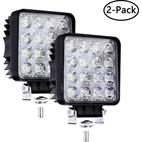 Lot de 2 Barre lumineuse LED, 48W, 16 LED, Aluminium 6063, pour Tracteur, Camion, SUV (1/5)