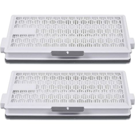 Pack of 2 Airclean Plus filters for Miele Air Clean SF-HA 50, Complete C2 C3, Compact C1 C2 models, Reference 10107860. (1/4)