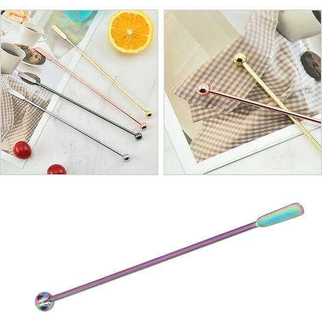 Agitateur en acier inoxydable 304 pour cocktails, cafés et autres boissons, accessoire de bar coloré (1/5)