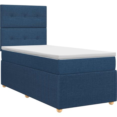 Maison Exclusive - Letto box spring con materasso Blu 100 x 200 cm Tessuto (1/5)
