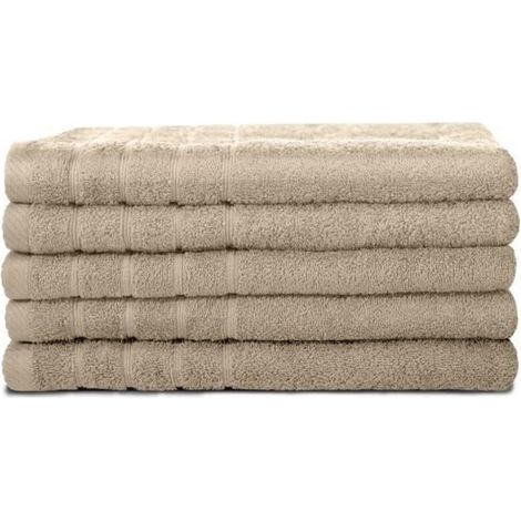 5 draps de douche 100% coton - 70x140 cm - (1/4)