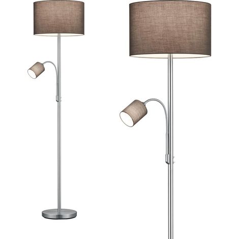 Lampe de lecture hotel nickel a 2 ampoules avec abat jour gris - 403900211 (1/5)