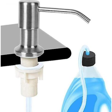 300-ml-Flüssigseifenspender für Spülbecken, Edelstahl-Pumpflasche für die Küche -