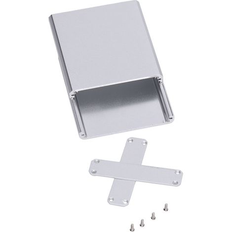 Boîtier de jonction compact en aluminium argenté 16 x 67 x 75 mm, boîtier en alliage d'aluminium, boîtier en profilé d'aluminium, boîtier GPRS en aluminium (1/5)