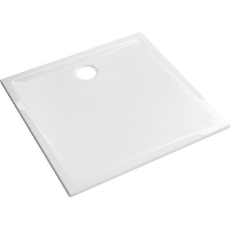 Geberit – Receveur de douche à encastrer ultra-plat 90x90x4,5cm – Céramique émaillée 4 côtés – Traitement antigliss PN 18 – Pour bonde siphoïde 90