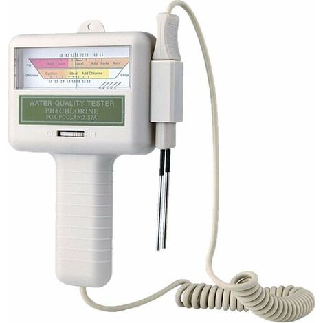 Probador de calidad del agua para piscinas – pH y cloro residual – Resolución 0.01 – Precisión 0.05 – Compensación automática de temperatura (1/5)