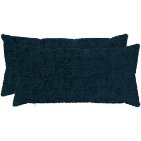 Housse de coussin 2 pc HEERLEN Bleu marine 40 x 70 cm