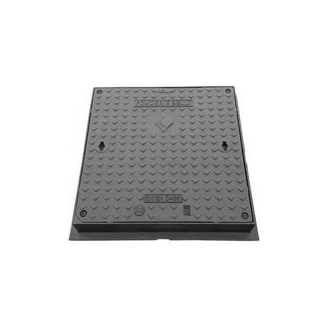 Dianhydro – Couvercle en fonte D400 50 x 50 cm – Résistance à la rupture 400 kN – Conformité EN 124 – Regard d'inspection pour canaux de drainage
