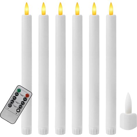 6 PCS Bougie LED, Flamme vacillante, Télécommande, Minuterie, Décoration intérieur