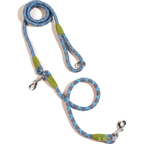 Correa para perros, diseño manos libres, material de nailon resistente, 1,0 cm x 240 cm, azul. (1/2)