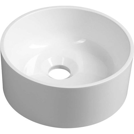 Sapho - Lavamanos sobre encimera, diámetro 25 cm, sin rebosadero, blanco SA250 (1/5)