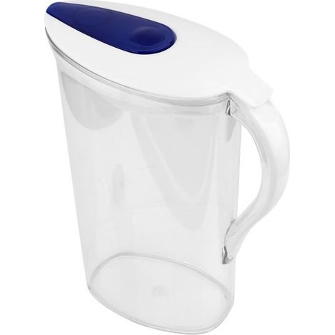 Drfeify Carafe d\'eau Bouteille d\'eau transparente en plastique de grande capacité de 2,1 L avec couvercle à usage domestique (1/4)