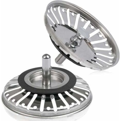 pezzi Filtro/Tappo di scarico per lavello, foro di scarico del lavello, filtro per cucina/bagno, diametro 84 mm con estremità a sfera, acciaio inossidabile (1/5)