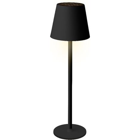 Lumineo Solar Tischlampe schwarz - Ø 11 cm Höhe 37 cm -  Eisen