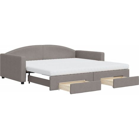 Maison Exclusive - Tagesbett Ausziehbar mit Schubladen Taupe 100x