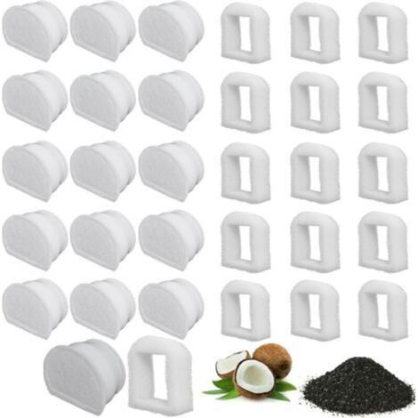 Foam Prefilters and Carbon Filter Compatible with PetSafe Drinkwell Fountain Avalon, Sedone, 2 Gallon and 1 Gallon for Cat Dog Water Fountain (32 Pack) (1/5)
