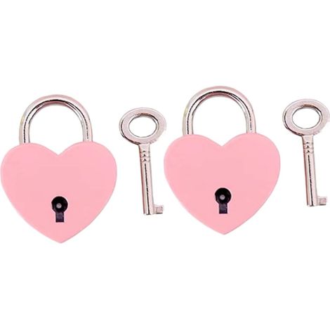 de 2 mini cadenas portables en forme de c ur pour valise (1/5)