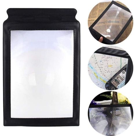Loupe de LectureUltra Lumineuses, 4X Grande et légère permettant de Voir Une Page entière, Parfaite pour Les Personnes malvoyantes et Les Personnes âgées