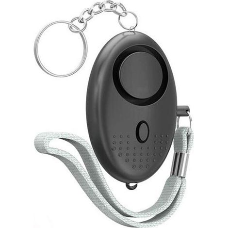 Alarme Personnelle, Anti Agression Porte-Clés - 130dB Alarme de Poche de Sécurité d'urgence avec Lumière LED - Avertisseur de Prévention pour Les Femmes et Enfants (Noir) (1/5)