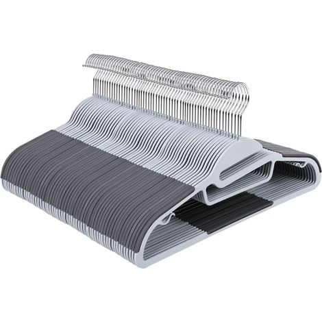 Juego de 20 perchas de plástico multifuncionales antideslizantes y duraderas de 415 cm de largo color gris 120006279