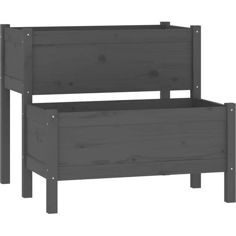 Maison Exclusive - Jardinera de madera maciza de pino gris 84,5x8 (1/5)