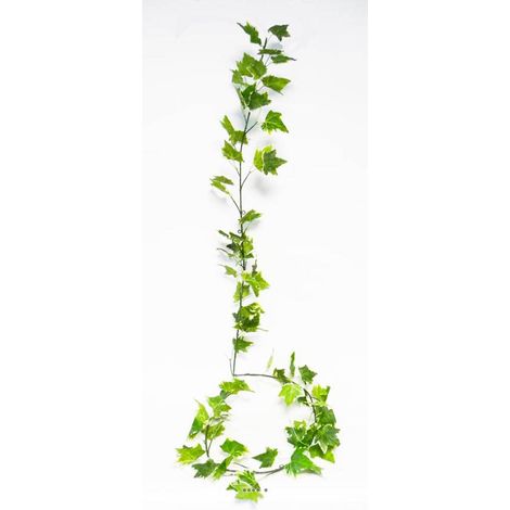 Guirlande de lierre artificiel L190 cm 80 grandes feuilles Blanc-vert - couleur: Blanc-vert