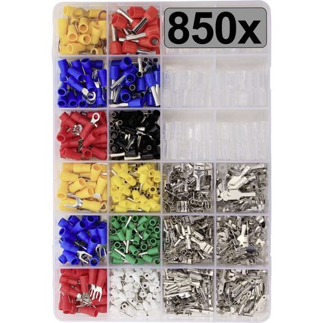TRU COMPONENTS TC-13377256 Quetschverbinder-Sortiment 0.5 mm² 6 mm² Rot, Blau, Gelb, Grün, Weiß, Tra