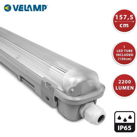 Plafoniera Stagna Velamp 1Tubo 22W 4000K IP65 (1/5)