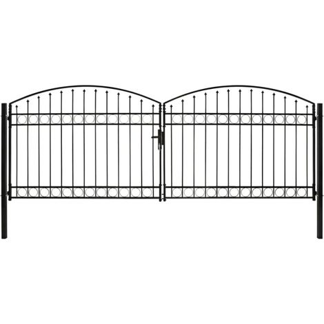 Portail de clôture ASSEN à double porte avec arc en acier 400x150 cm vidaXL