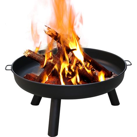Wolketon Brasero de jardín, brasero de 80cm con fondo de encaje, pies antioxidantes, brasero para barbacoa para calentar