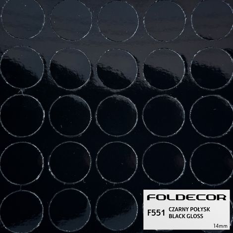 Tappi autoadesivi da 14 mm, neri lucidi (foglio da 25 pezzi) (1/5)