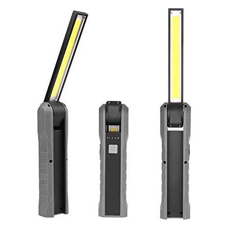 Lampe LED Rechargeable, Baladeuse LED Rechargeable COB Torche Lampe de Poche avec Base Magnétique 3 Modes Pliable à 210 degrés pour Camping, Réparation Automobile, d'urgence (1/4)