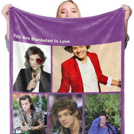 Harry Styles BL602I-2 personalisierte Sternendecke, 120x150 cm, dekorative Mikrofaserdecke, weich und leicht, einzigartiges Design, ideales Fangeschenk. (1/3)