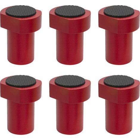 6 Pièces Bench Dogs 20mm, Serrage de Table à Bois 20mm en Alliage d’Aluminium pour le Travail du Bois (Rouge) (1/5)