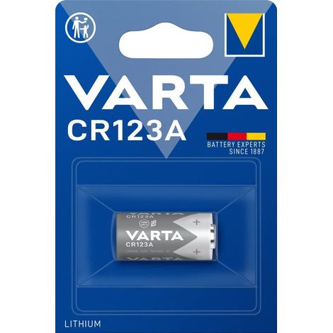 Varta – Pile CR123A lithium 3V – Haute capacité 1500mAh – Pour appareils photo, télécommandes et alarmes – Longue durée de vie