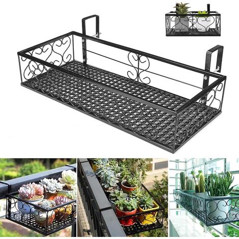 Balcony Hanging Planter Rack,Iron Balcony Plant Shelf,Balcony Metal Flower Rack,Balcony Flower Pot Rack,Flower Stand,for Office,Home,Hotel (1/5)
