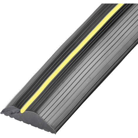 Joint De Seuil Porte Garage 6m - Caoutchouc Pvb - Étanchéité Eau Poussière Vent - Antidérapant Noir Jaune (1/5)