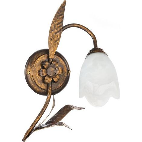 [GEBRAUCHT] B-Ware ONLI Wandleuchte Sonia LED Wandlampe dimmbar Eisen Glas bronze gold elfenbein (1/2)