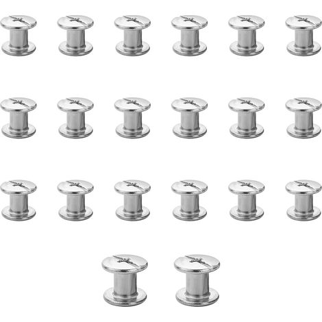 20 Kits Vis Chicago Screws,M57mm Chicago Vis de reliure Argenté (1/5)